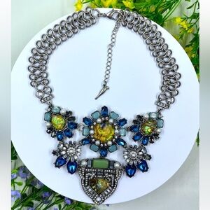 Elegant Chloe & Isabel Silver and Blue Statement Necklace